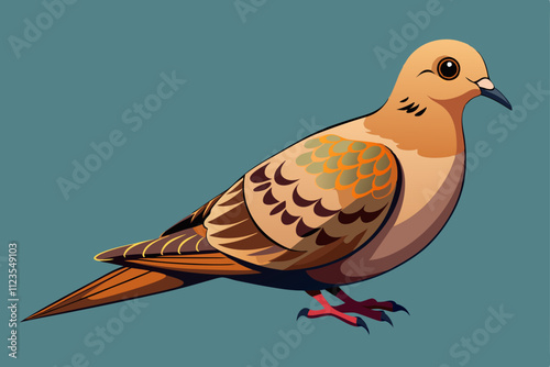 Mourning Dove bird vector art illustration. photo