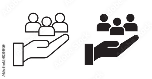 Teamwork Filled flat icons set for apps and web ui designs.