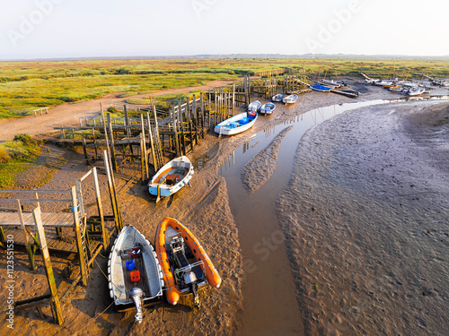 Morston Quay, waiting for the tide to rise. photo