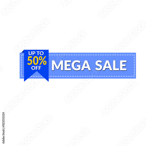 Mega Sale Discount Label Banner Design