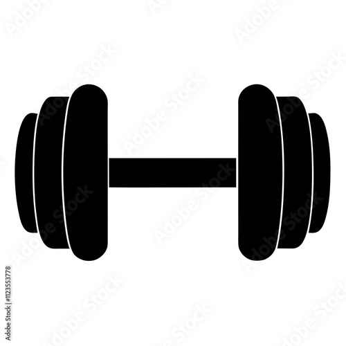 Fitness dumbbell flat design silhouette clipart illustration, Dumbbell various style vector art design isolated, vector illustration design