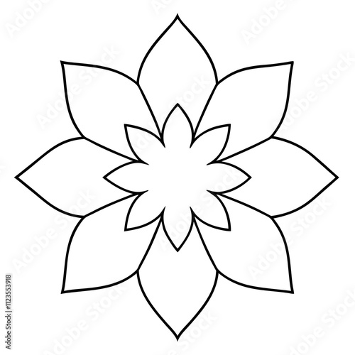 Floral mandala flat design silhouette clipart illustration, Mandala outline various style vector art design isolated, vector illustration design