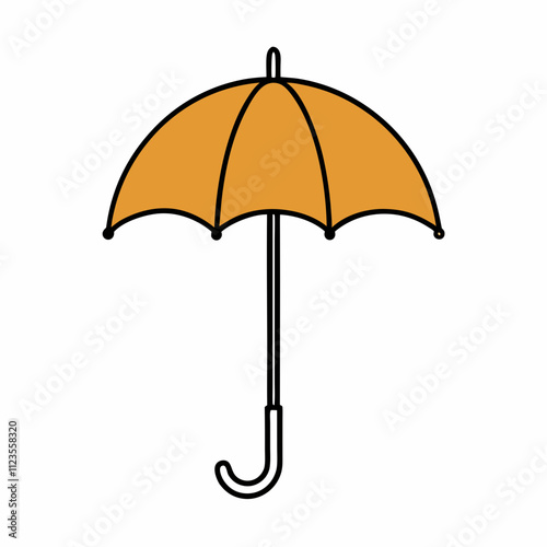 Colorful umbrella silhouette clipart illustration, Umbrella colorful vector art design isolated, vector illustration design