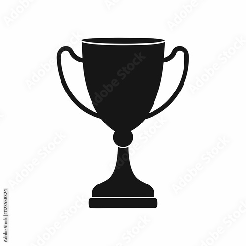 Trophy cup silhouette clipart illustration, Award cup vector art design isolated, vector illustration design