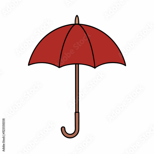 Colorful umbrella silhouette clipart illustration, Umbrella colorful vector art design isolated, vector illustration design