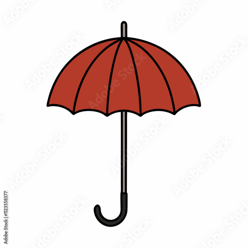 Umbrella silhouette clipart illustration, Umbrella vector art design isolated, vector illustration design