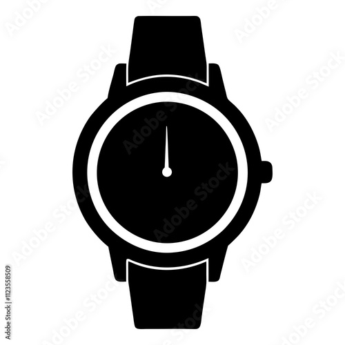 Hand watch silhouette clipart illustration, watch vector art design isolated, vector illustration design