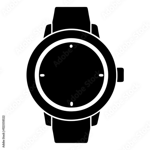 Hand watch silhouette clipart illustration, watch vector art design isolated, vector illustration design