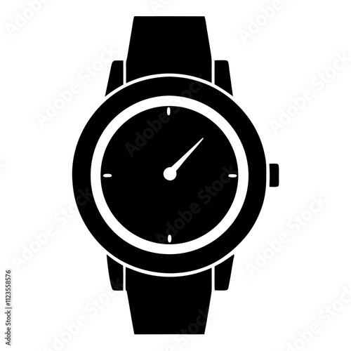 Hand watch silhouette clipart illustration, watch vector art design isolated, vector illustration design