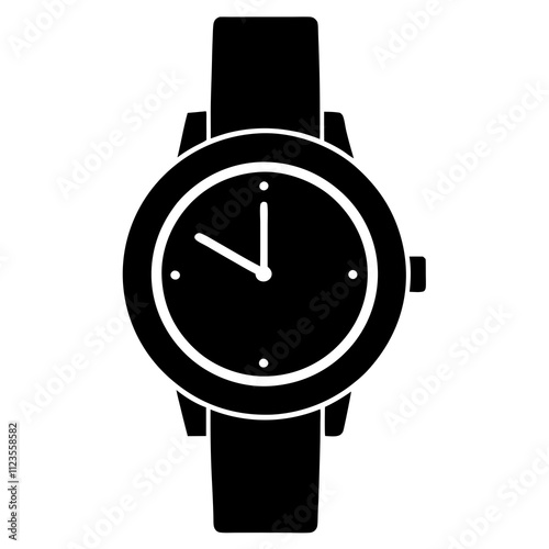 Hand watch silhouette clipart illustration, watch vector art design isolated, vector illustration design