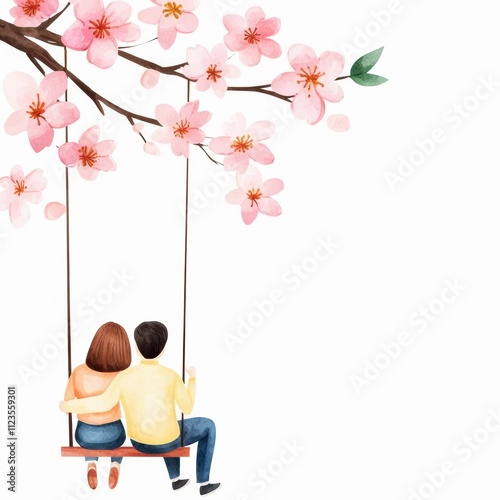 Surprise personalized valentine's gift for couples on a swing in blossoming romance