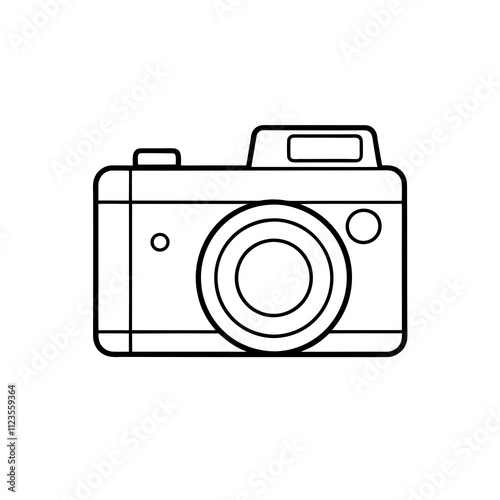 Sleek vector design of a camera icon suitable for photography and multimedia applications