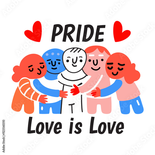 Person holding trophy with text proud of my journey, self pride concept flat sticker 