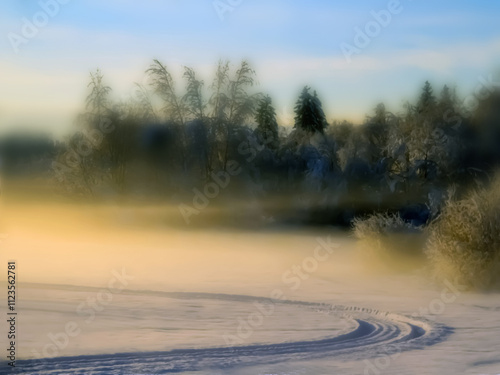 - Evening mood in fog