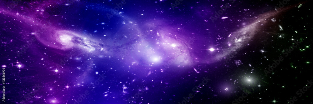 Stars, dust and gas nebula in a far galaxy.
