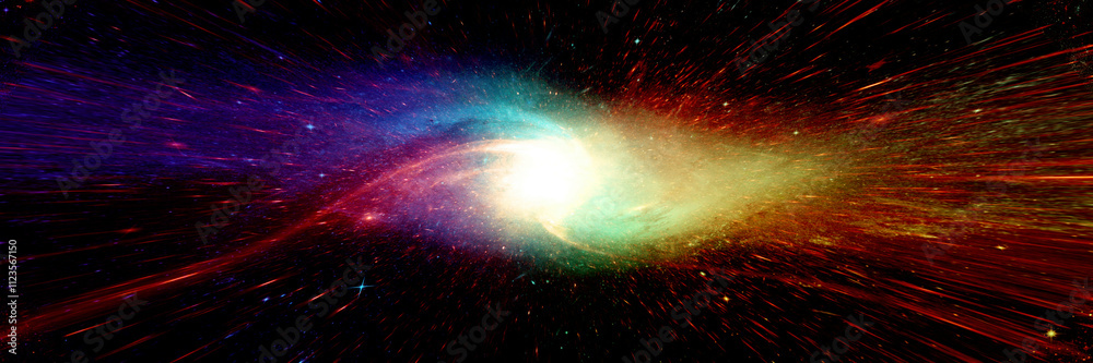 Stars, dust and gas nebula in a far galaxy.