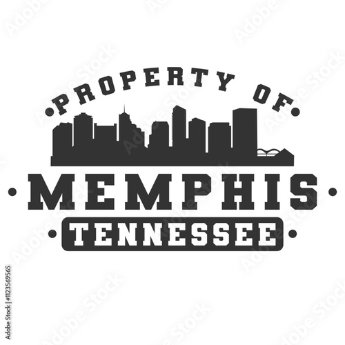 Memphis, TN, USA City Varsity Skyline. A Logotype Sports College and University Style. Illustration Design Vector Emblem. photo