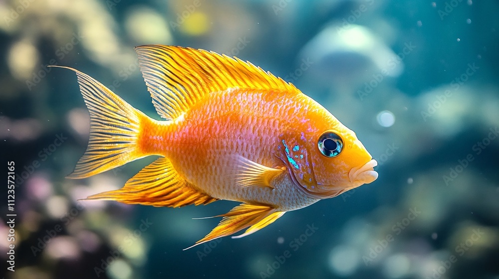 Close up of colorful tropical fish swimming in clear water
Close up of colorful tropical fish swimming in clear water