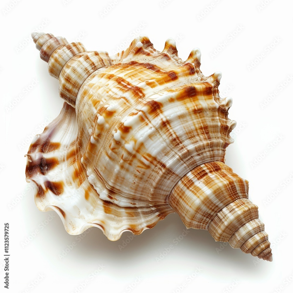 Fototapeta premium Shell of a raw mollusk isolated on a white background, ideal for seafood and culinary