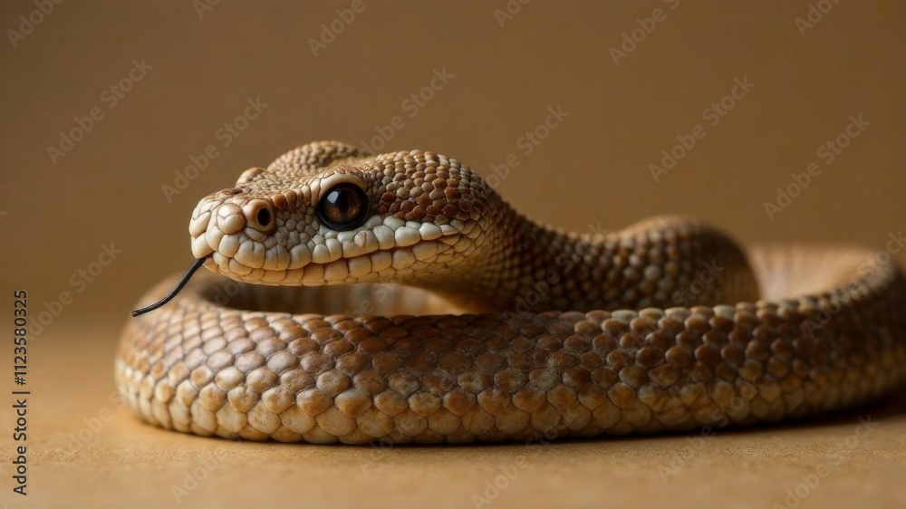 Fototapeta premium snake face close up khaki color