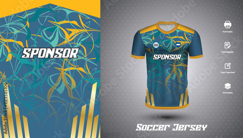 Soccer jersey design for sublimation or sports t-shirt design for cricket
