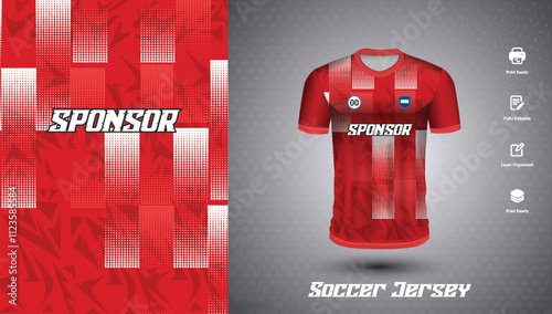 Soccer jersey design for sublimation or sports t-shirt design for cricket
