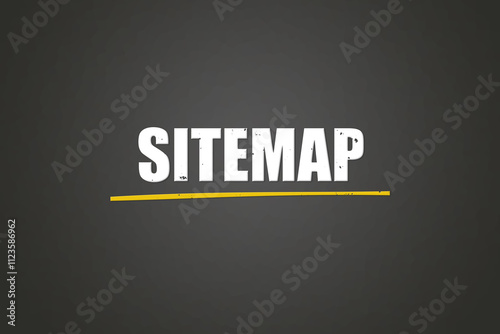 Sitemap. A blackboard with white text. Illustration with grunge text style. photo