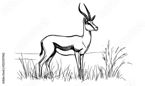 gazelle antelope vector african animal savanna safari