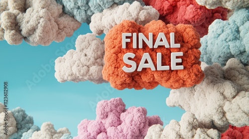 Colorful clouds with a bold 'Final Sale' message, ideal for advertising promotions and sales events. photo