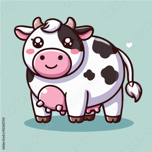 Fat and cute cow vector