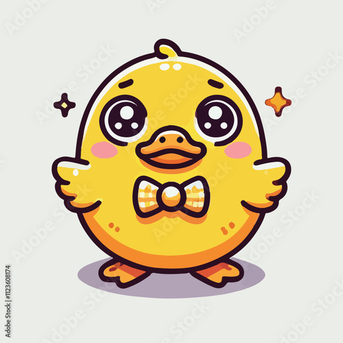 Vector character of laughing and cheerful duck