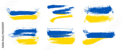 Set of Ukrainian national flags