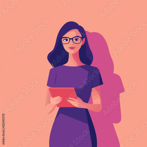 Portrait of a Confident Young Woman Using a Tablet