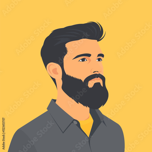 Portrait of a Bearded Man with a Pensive Expression