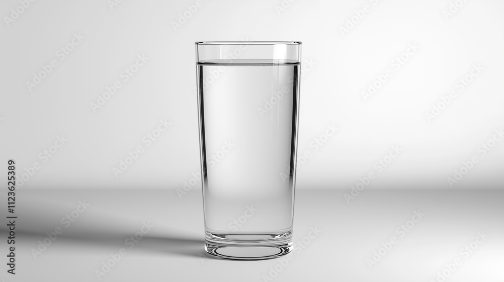 Tall clear glass of water with clean white background, perfect for simplicity, health, or hydration-themed minimalist concepts. Tall clear glass of water with clean white background, perfect for simplicity, health, or hydration-themed minimalist concepts.