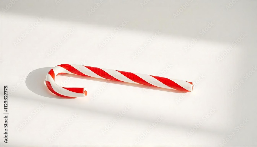 Fototapeta premium A broken candy cane on a white background, perfect for holiday design.