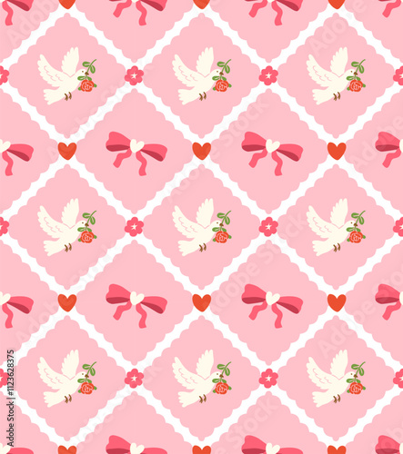 seamless pattern for valentine's day, abstract background, wallpaper, textile