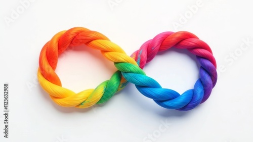 Colorful rainbow infinity. Rainbow infinity symbol on white background