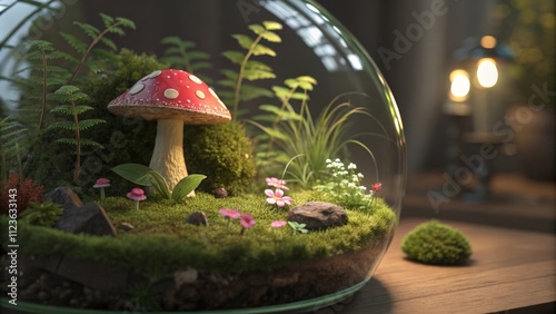 florarium with mushroom
