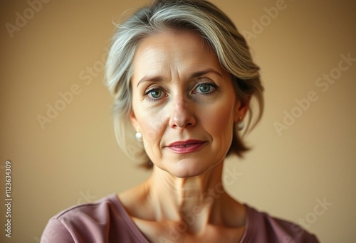 Half-length portrait of a woman with a calm expression photo