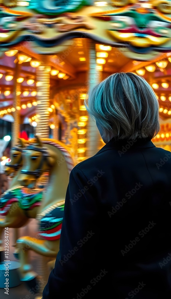 Obraz premium carousel in the park