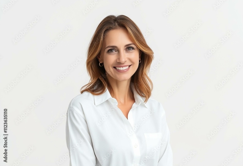 Half-length portrait of a woman with a calm expression Half-length portrait of a woman with a calm expression
