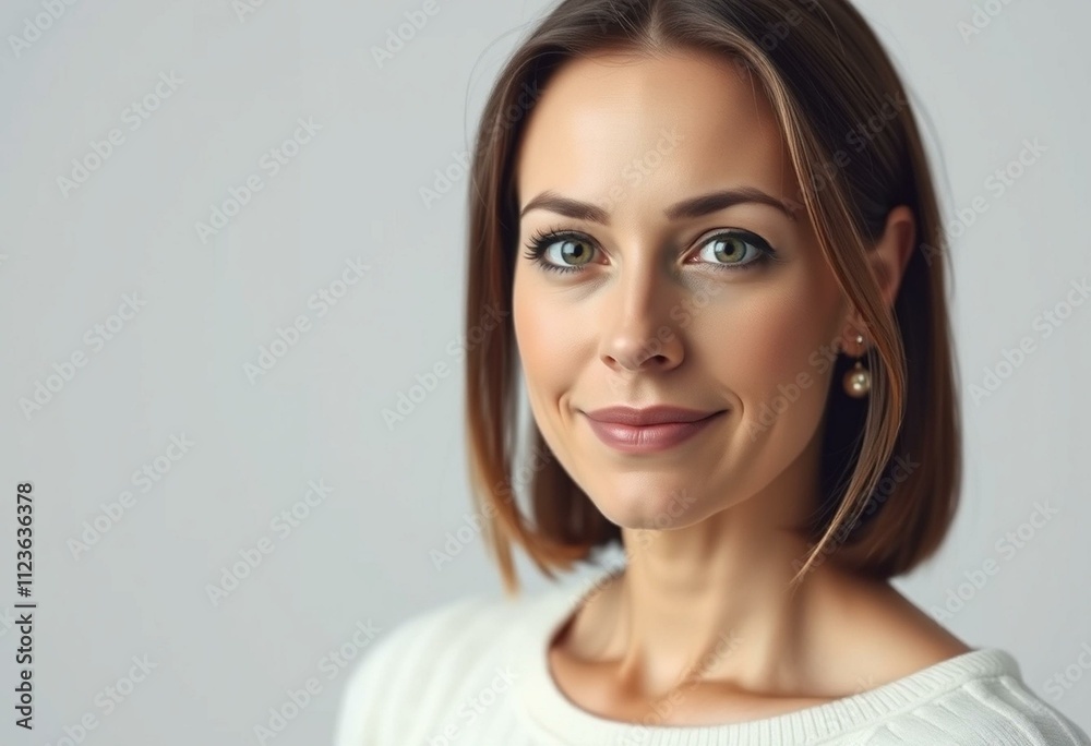 Half-length portrait of a woman with a calm expression Half-length portrait of a woman with a calm expression