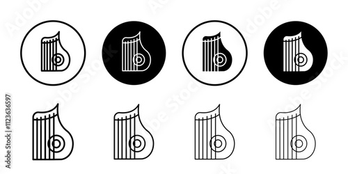 zither icon logo sign set vector outline