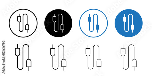 AUX cable icon logo sign set vector outline