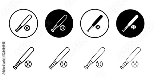 baseball sports icon logo sign set vector outline