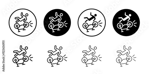 becycle accident icon logo sign set vector outline