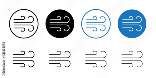 gust icon logo sign set vector outline