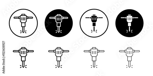 jack hammer icon logo sign set vector outline