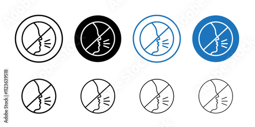 No Cough icon logo sign set vector outline